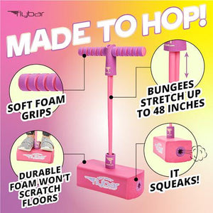 Flybar My First Foam Pogo Jumper for Toddlers Pink Fun Safe Toy Ages 3 and Up Supports 250 lbs