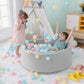 Foam Ball Pit for Toddlers 35.4 x 11.8 Inch Soft Round Playpen for Kids Indoor Outdoor Grey Balls Not Included