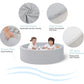 Foam Ball Pit for Toddlers 35.4 x 11.8 Inch Soft Round Playpen for Kids Indoor Outdoor Grey Balls Not Included