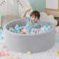 Foam Ball Pit for Toddlers 35.4 x 11.8 Inch Soft Round Playpen for Kids Indoor Outdoor Grey Balls Not Included