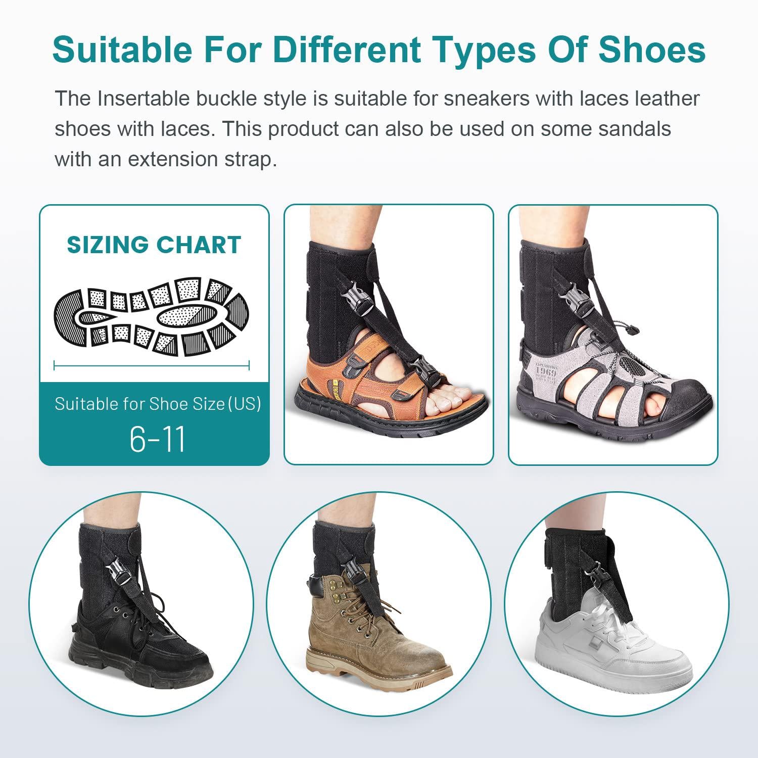 Foot Drop Brace For Walking Lifting Shoes, Drop Foot AFO Brace Help Raise Shoes, Foot Up Splint For Ankle, Improved Walking Gait, Prevent Falls And Injuries, For Left And Right Foot,Fits Women And Men,