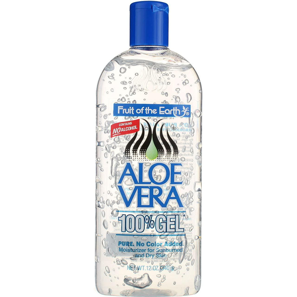 Fruit of the Earth Aloe Vera Gel 100%, 12 oz, Pack of 6, Moisturizing Therapy for Skin