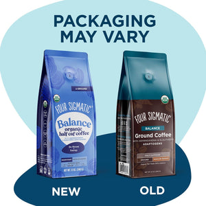 Four Sigmatic Four Sigmatic Organic Balance Adaptogen Ground Coffee | Medium Roast USDA Organic Coffee With Ashwagandha, Chaga Mushroom, Eleuthero And Tulsi For Focus And Energy Boosting | 12oz Bag
