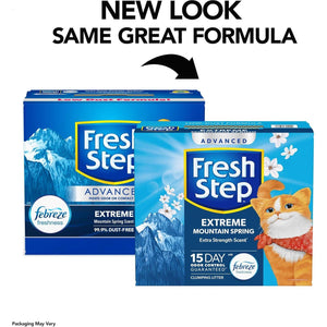 Fresh Step Advanced Extreme Clumping Cat Litter 37 lb Mountain Spring Scent with Febreze Low Dust Odor Control 2 Pack