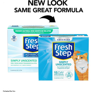 Fresh Step Advanced Unscented Clumping Cat Litter Odor Control 2 x 18.5 lb Box