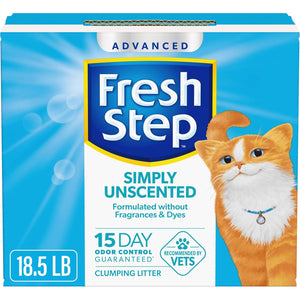 Fresh Step Advanced Simply Unscented Clumping Cat Litter 18.5 lb Box Odor Control for Multiple Cats