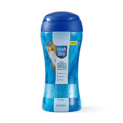 Fresh Step Cat Litter Deodorizer Crystals Fresh Scent Odor Eliminator 15 oz