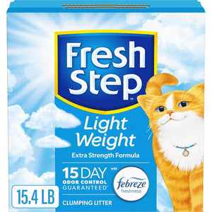 Fresh Step Lightweight Clumping Cat Litter, Extra Strength with Febreze, 15.4 lb Box