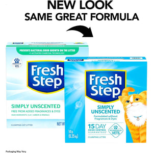 Fresh Step Unscented Clumping Cat Litter, 14 lb Box, Activated Charcoal, Low Dust & Odor Control