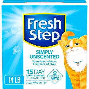 Fresh Step Unscented Clumping Cat Litter, 14 lb Box, Activated Charcoal, Low Dust & Odor Control