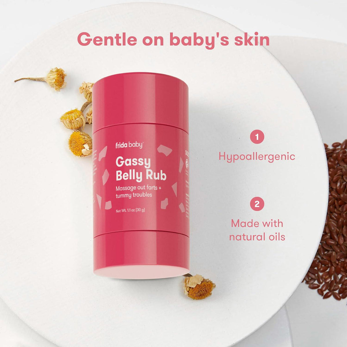 Frida Baby Gassy Belly Rub | Infant Gas Relief | Baby Gas Relief Rub For Belly Massages Made With Natural Oils,