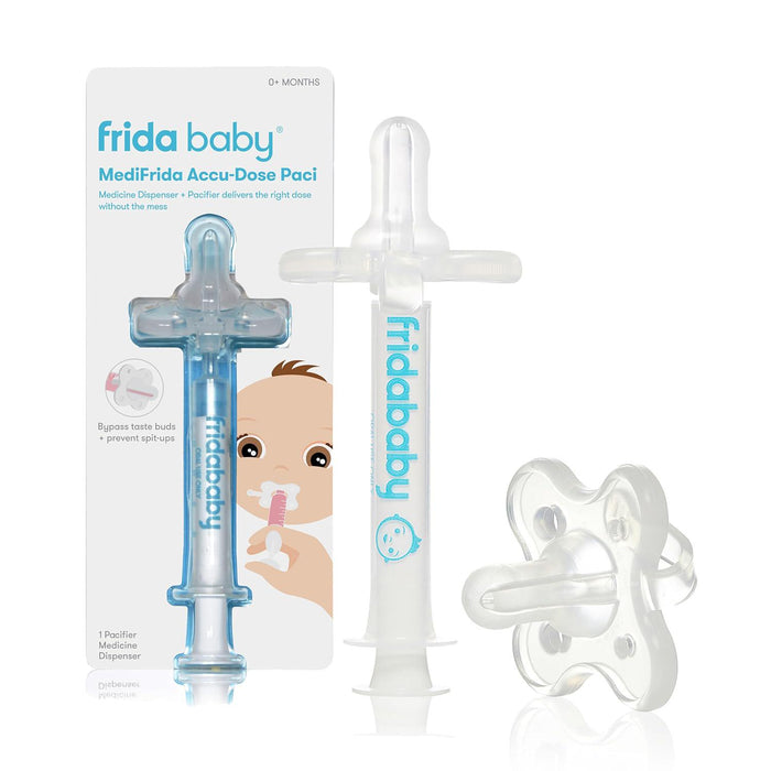Frida Baby Medicine Pacifier & Syringe, Accu-Dose Pacifier Baby Medicine Dispenser for Mess-Free Use