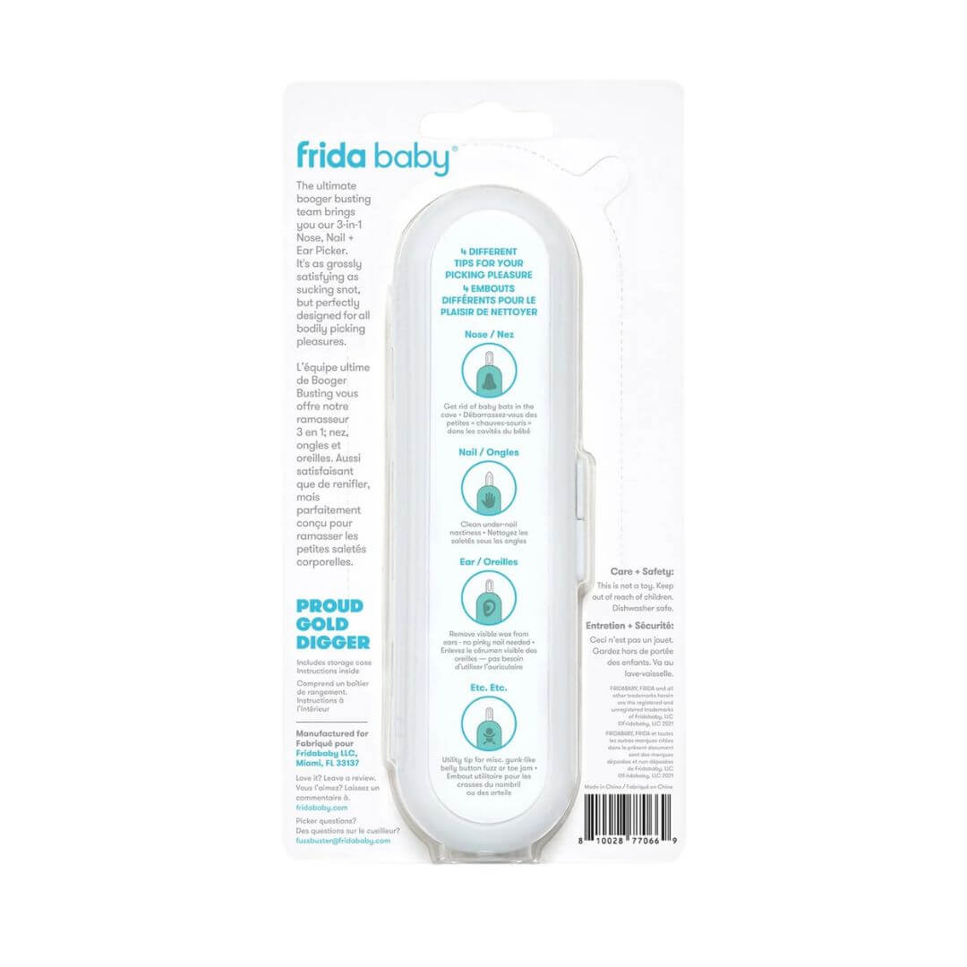 Frida Baby 3-In-1 Nose, Nail + Ear Picker + Storage Case,810028770027