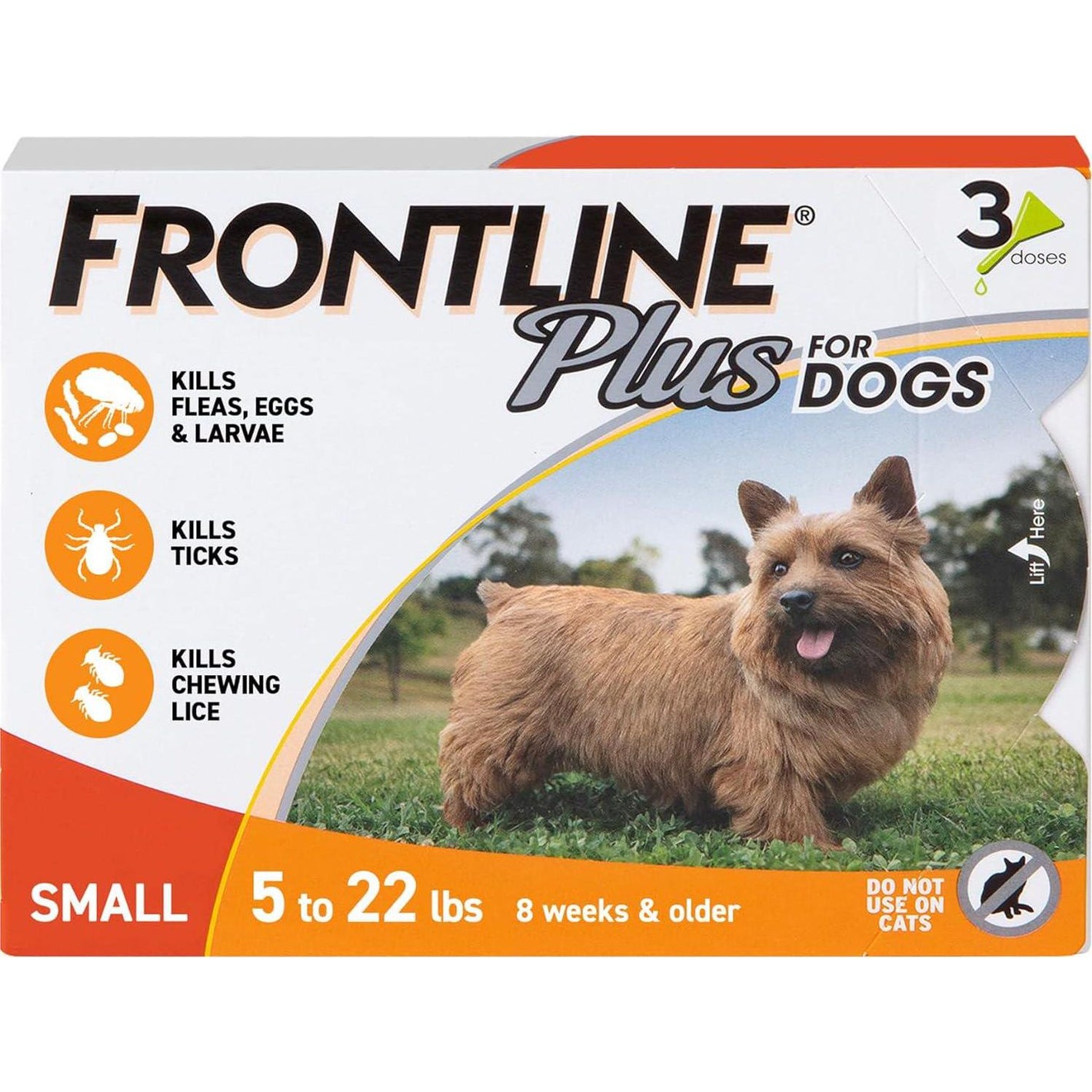Frontline Plus Flea & Tick Treatment for Small Dogs 5–22 lbs 3 Monthly Doses