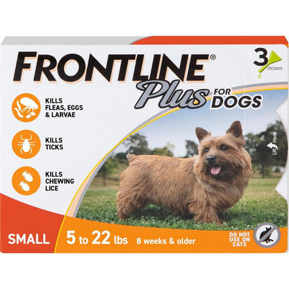 Frontline Plus Flea & Tick Treatment for Small Dogs 5–22 lbs 3 Monthly Doses