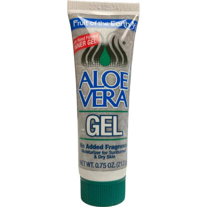 Fruit of the Earth Aloe Vera Gel, 0.74 oz Tube, Pack of 3, Portable Skin Care