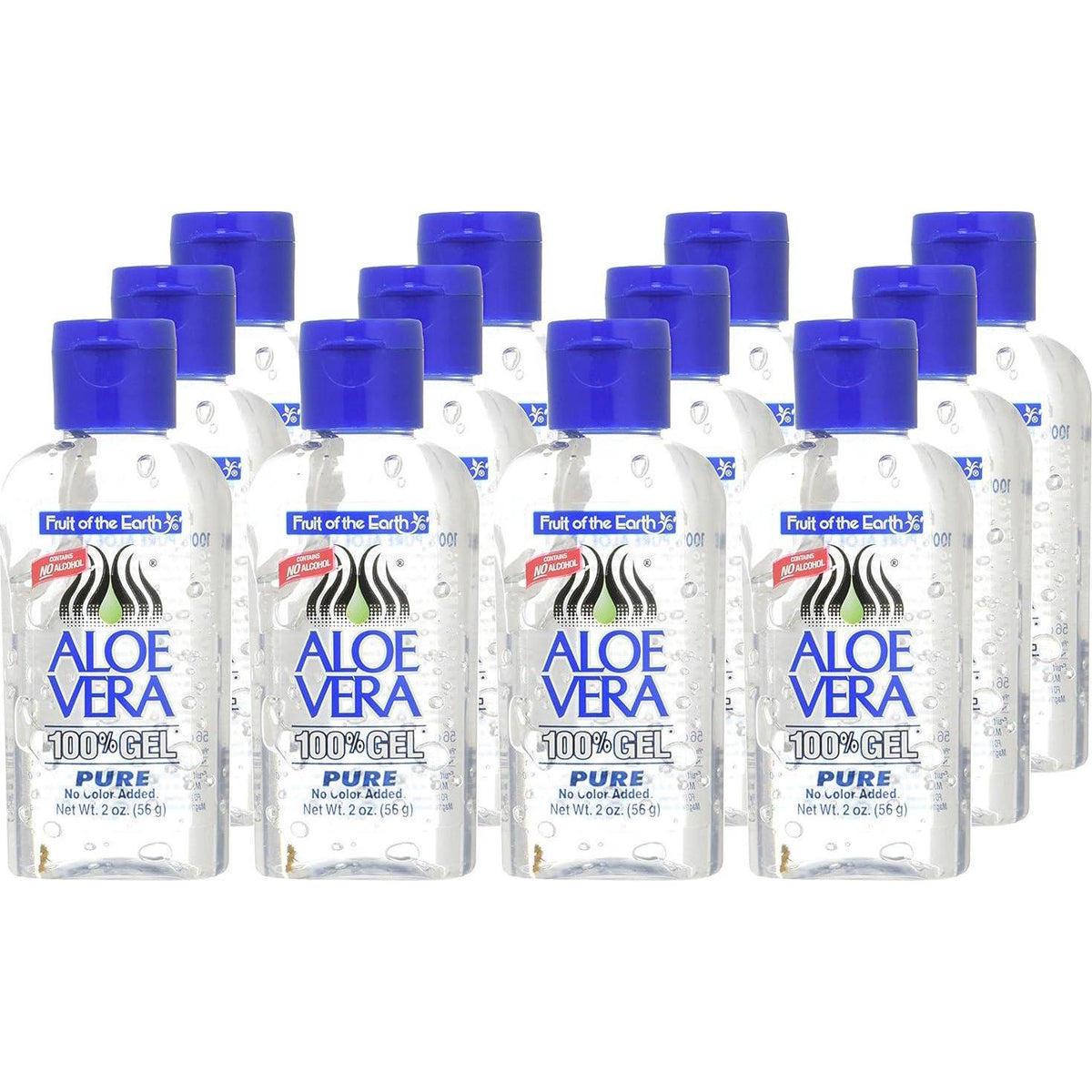 Fruit of the Earth Aloe Vera Gel, 2 oz Tube, Pack of 12, 100% Pure Aloe for Skin Care