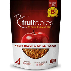 Fruitables Dog Treats Apple and Crispy Bacon Flavor 12 oz Baked Low Calorie Grain Free Made in USA