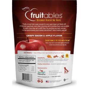 Fruitables Dog Treats Apple and Crispy Bacon Flavor 12 oz Baked Low Calorie Grain Free Made in USA