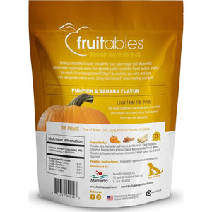 Fruitables Dog Treats 7 oz Pumpkin and Banana Baked Snacks Low Calorie Wheat Free Made in USA