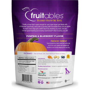 Fruitables Baked Dog Treats 12oz, Pumpkin & Blueberry Flavor, Healthy Low-Cal, Wheat/Corn/Soy-Free, Crunchy Snack for Dogs