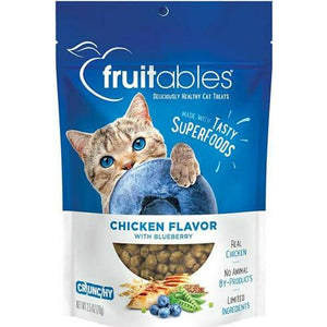 Fruitables Chicken & Blueberry Cat Treats, Low-Calorie, Wheat & Corn-Free, 2.5 oz Bag