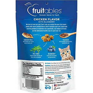 Fruitables Chicken & Blueberry Cat Treats, Low-Calorie, Wheat & Corn-Free, 2.5 oz Bag