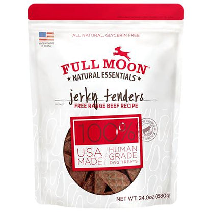 Full Moon Beef Jerky Tenders for Dogs, 24 oz, All-Natural, Human Grade, Free-Range, Grain-Free Treats