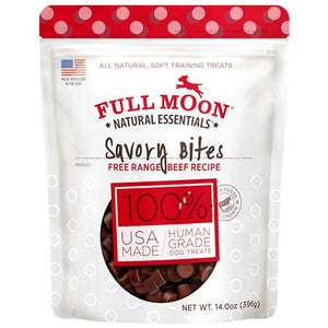 Full Moon Beef Savory Bites Dog Treats All Natural Human Grade 14 oz Bag