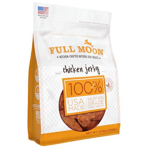 Full Moon Chicken Jerky Dog Treats 12 oz Grain Free Human Grade All Natural Made in USA Healthy Chew Snacks