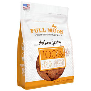 Full Moon Chicken Jerky Dog Treats 12 oz Grain Free Human Grade All Natural Made in USA Healthy Chew Snacks