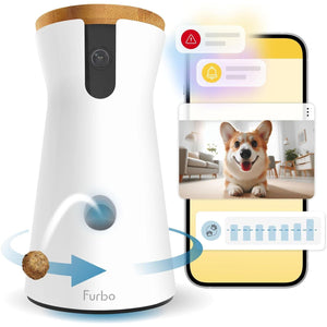 Furbo 360 Dog Camera Treat Dispenser Indoor Pet Monitor with App and Speaker Subscription Required