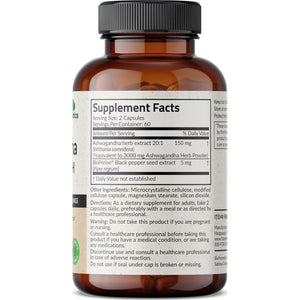 Futurebiotics Ashwagandha Extra Strength Stress & Mood Support, with Bioperine, 120 Vegetarian Capsules