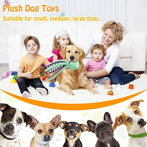 Fuufome Large Squeaky Plush Dog Toys Soft Fabric Interactive Companion Toys for Small Medium and Large Dogs