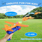 Fuwidvia 3 Pack LED Airplane Launcher Glider Toys with 2 Flight Modes for Kids