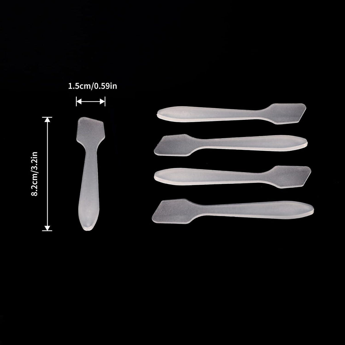 G2PLUS 100 PCS Disposable Makeup Frosted Tip Spatula, 3.2'' X 0.6'' Makeup Spatula, Cosmetic Spatula For Mixing And Sampling, Facial Stick Applying The Mask, Clay Mask, Peel Pask, Serum Polypropylene,
