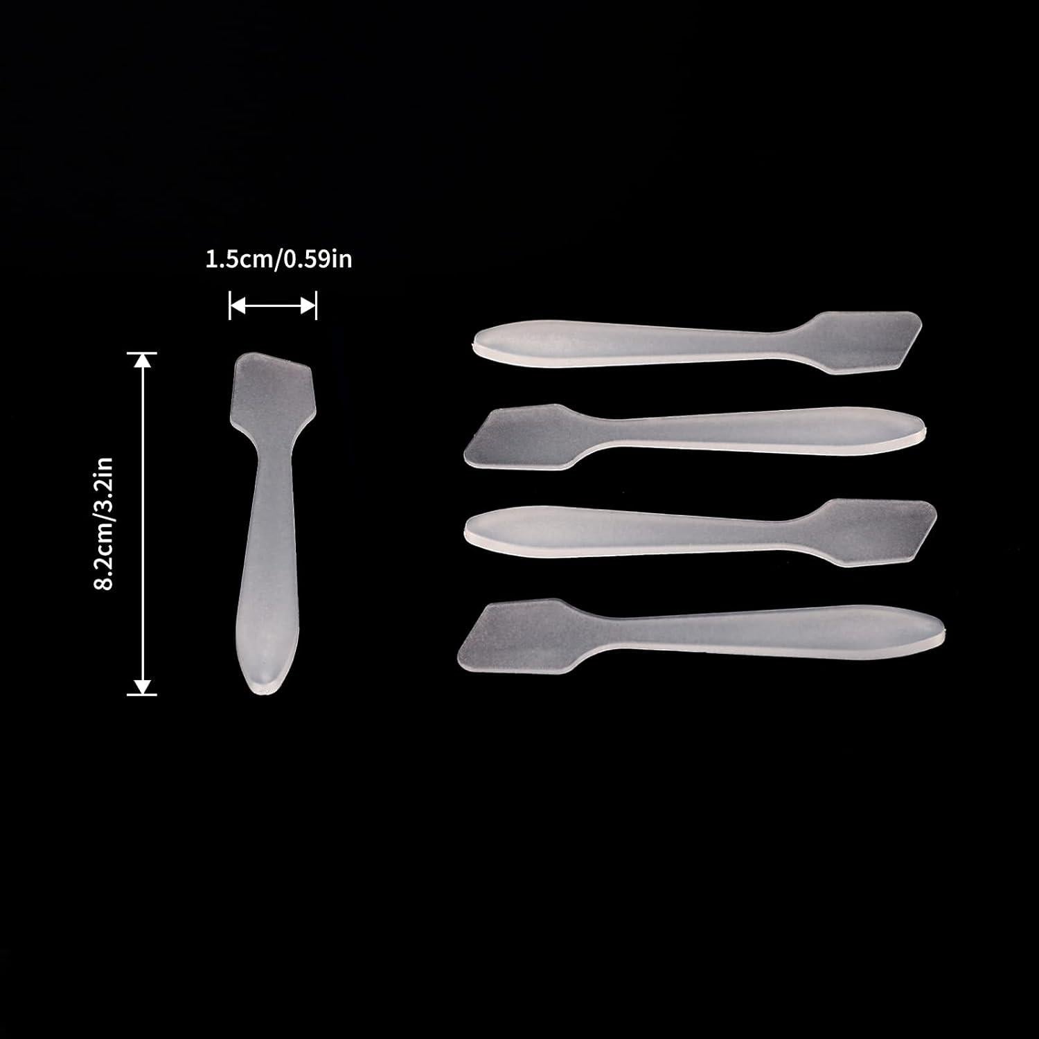 G2PLUS 100 PCS Disposable Makeup Frosted Tip Spatula, 3.2'' X 0.6'' Makeup Spatula, Cosmetic Spatula For Mixing And Sampling, Facial Stick Applying The Mask, Clay Mask, Peel Pask, Serum Polypropylene,