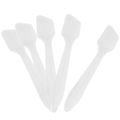 G2PLUS 100 PCS Disposable Makeup Frosted Tip Spatula, 3.2'' X 0.6'' Makeup Spatula, Cosmetic Spatula For Mixing And Sampling, Facial Stick Applying The Mask, Clay Mask, Peel Pask, Serum Polypropylene,