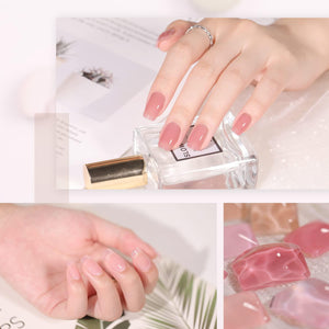 GAOY GAOY Jelly Nude Pink Gel Nail Polish Set, 6 Transparent Sheer Colors Soak Off UV Light Cure Gel Polish Kit For Salon And Nail Art DIY At Home