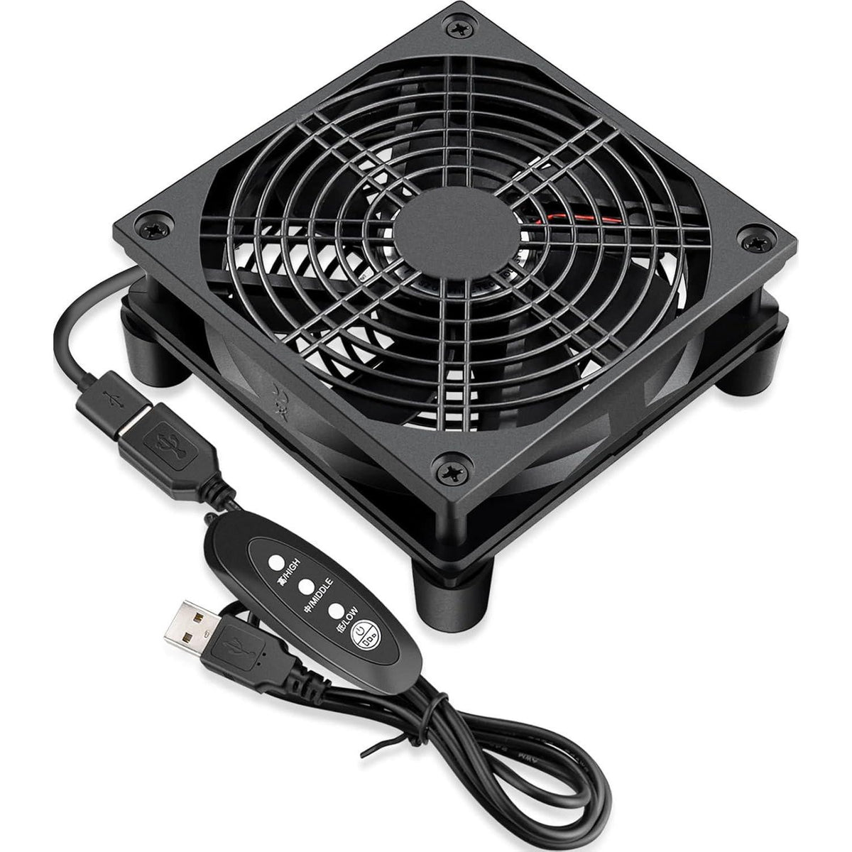 GDSTIME Quiet 120mm Router Fan Cooler, DC 5V USB Powered For Modem TV Box Receiver DVR PlayStation Xbox Computer Cabinet Cooling,