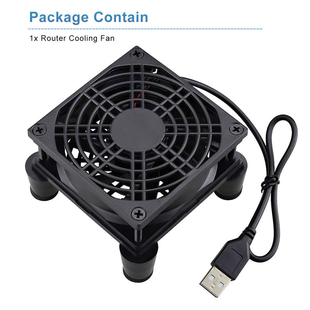 GDSTIME Quiet 80mm Fan, Router Cooler Fan, 80mm X 25mm DC 5V USB Brushless Cooling Fan,