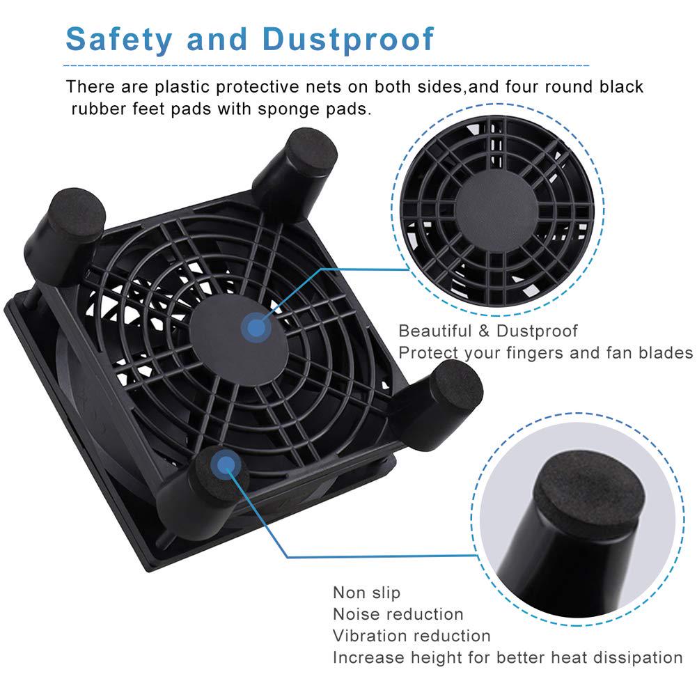 GDSTIME Quiet 90mm Fan, Router Cooler Fan, 90mm X 25mm DC 5V USB Brushless Cooling Fan,