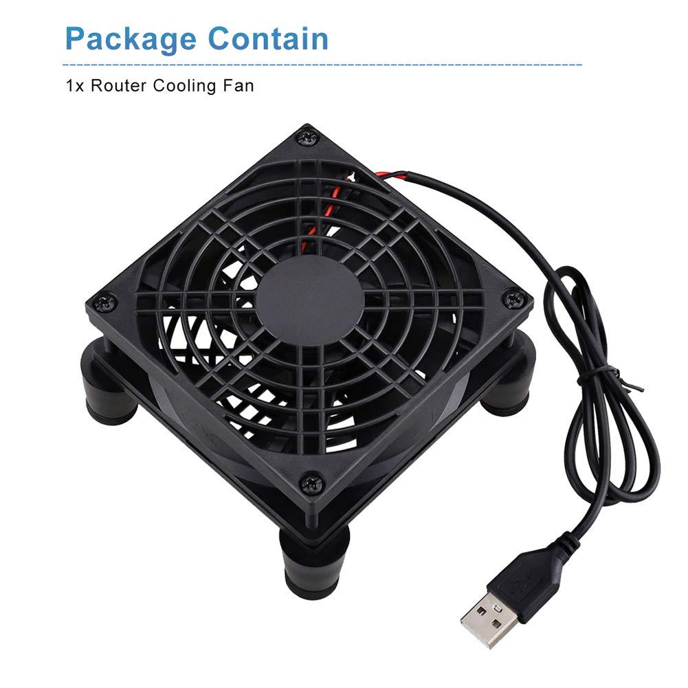 GDSTIME Quiet 90mm Fan, Router Cooler Fan, 90mm X 25mm DC 5V USB Brushless Cooling Fan,
