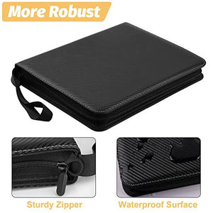 GERMUN 9-Pocket Trading Card Binder, PU Zip Album Holds 720 Cards, Black, Sports & TCG