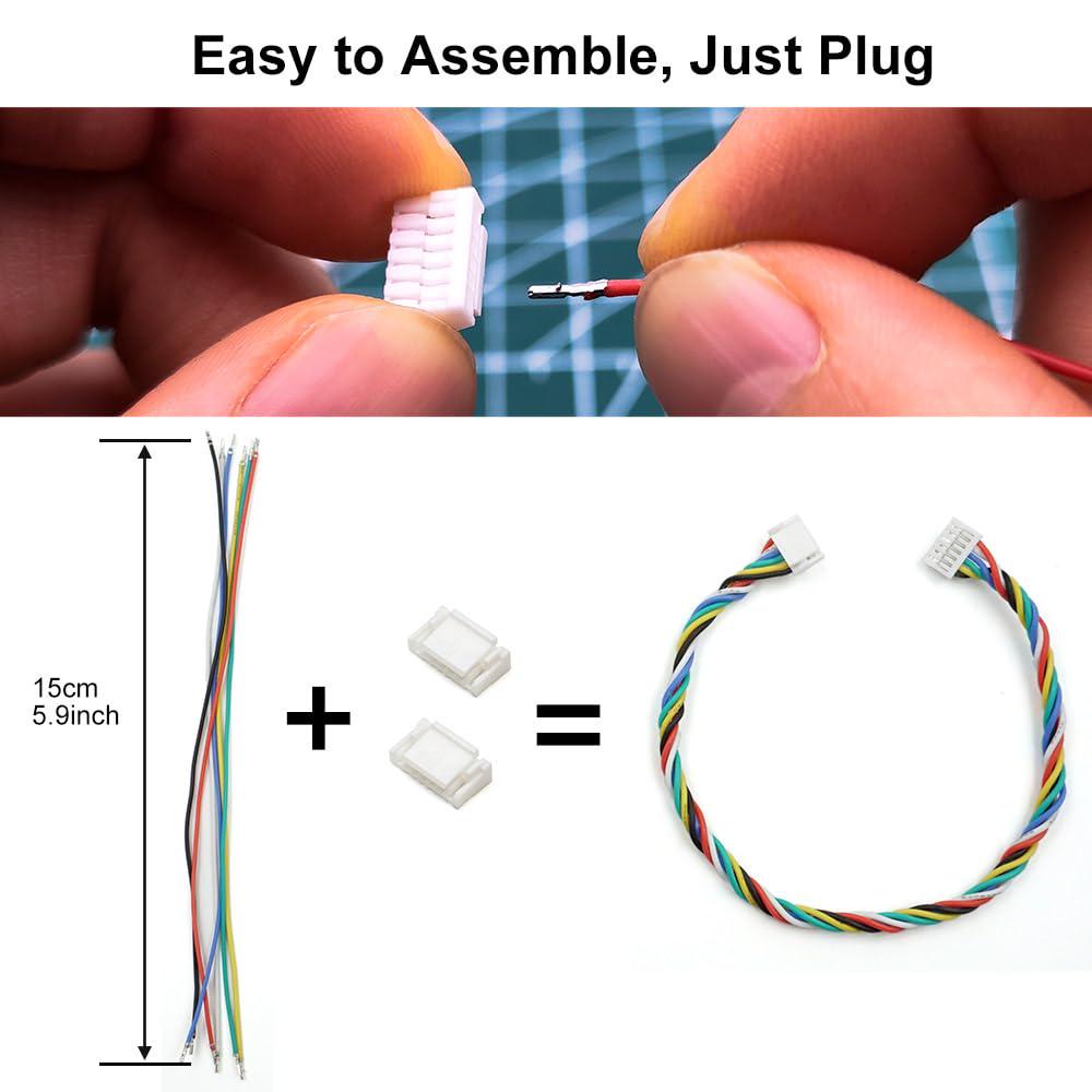 GH1.25 Connectors And Pre-Crimped Silicone Cables Compatible With JST GH 1.25mm For Pixhawk 6C 6X Pixhawk 4 15cm Wires,