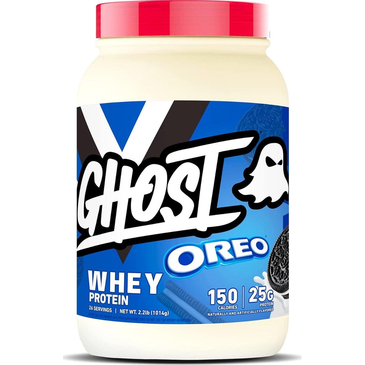 Ghost Whey Protein Powder Oreo Cookies & Cream, 2 x 2lb tubs, 25g protein per serving, isolate, concentrate & hydrolyzed blend, ideal for post-workout shakes