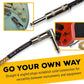 GLS Audio Instrument Cable - Amp Cord For Bass And Electric Guitar - Straight To Right Angle 1/4 Inch Instrument Cable - Brown/Yellow Braided Tweed, 10ft,