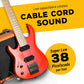 GLS Audio Instrument Cable - Amp Cord For Bass And Electric Guitar - Straight To Right Angle 1/4 Inch Instrument Cable - Black/Grey Braided Tweed, 10ft,
