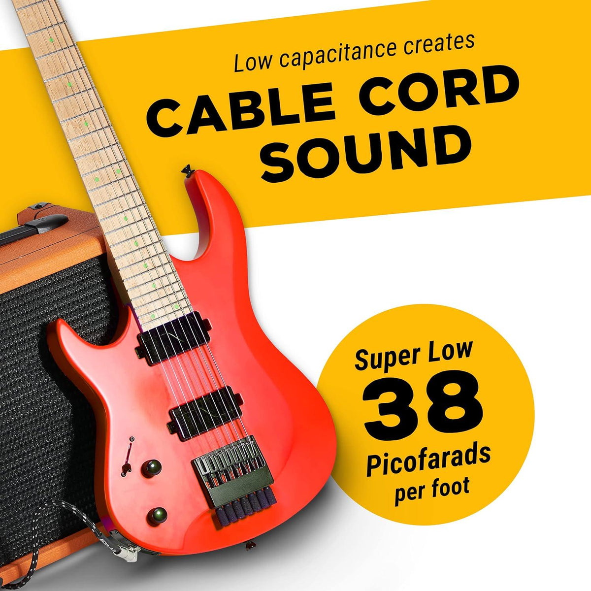 GLS Audio Instrument Cable - Amp Cord For Bass And Electric Guitar - Straight To Right Angle 1/4 Inch Instrument Cable - Black/Grey Braided Tweed, 20ft,