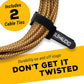 GLS Audio Instrument Cable - Amp Cord For Bass And Electric Guitar - Straight To Right Angle 1/4 Inch Instrument Cable - Brown/Yellow Braided Tweed, 10ft,
